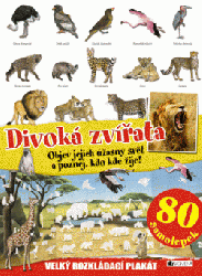 Divoká zvířata – velký rozkládací plakát, 80 samolepek